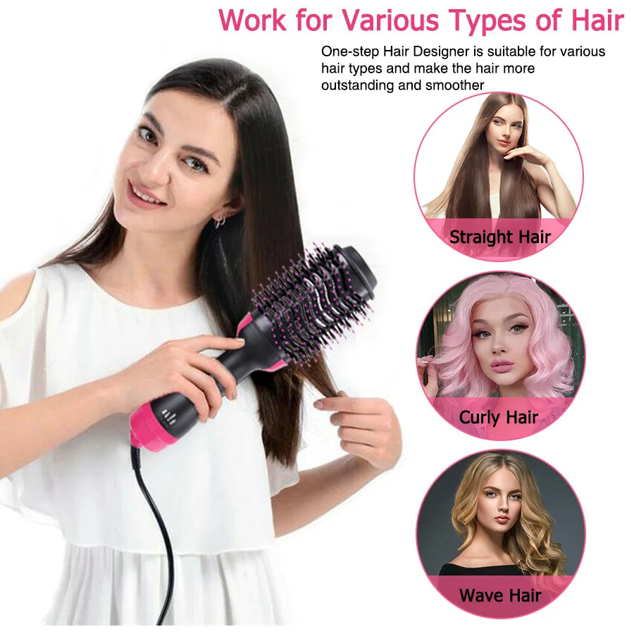 Choosey- One Step Hair Dryer, Styler and Volumizer Hot Air Brush for Drying, Straightening, and Curling - Blow Dryer Brush, Professional Hot Air Brush with Negative Ion Technology