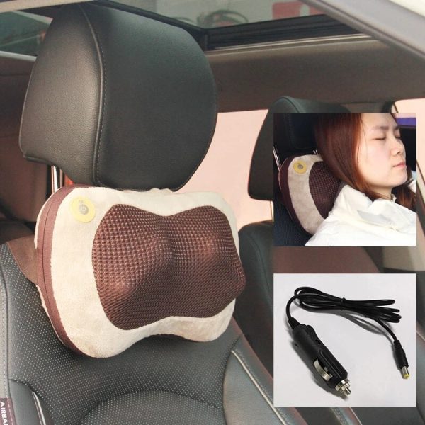 Home And Car Massage Pillow - Back and Neck Massager with Sweat Heat - Electric 3D Deep Tissue Shiatsu Massage Pillow for Chair, Car